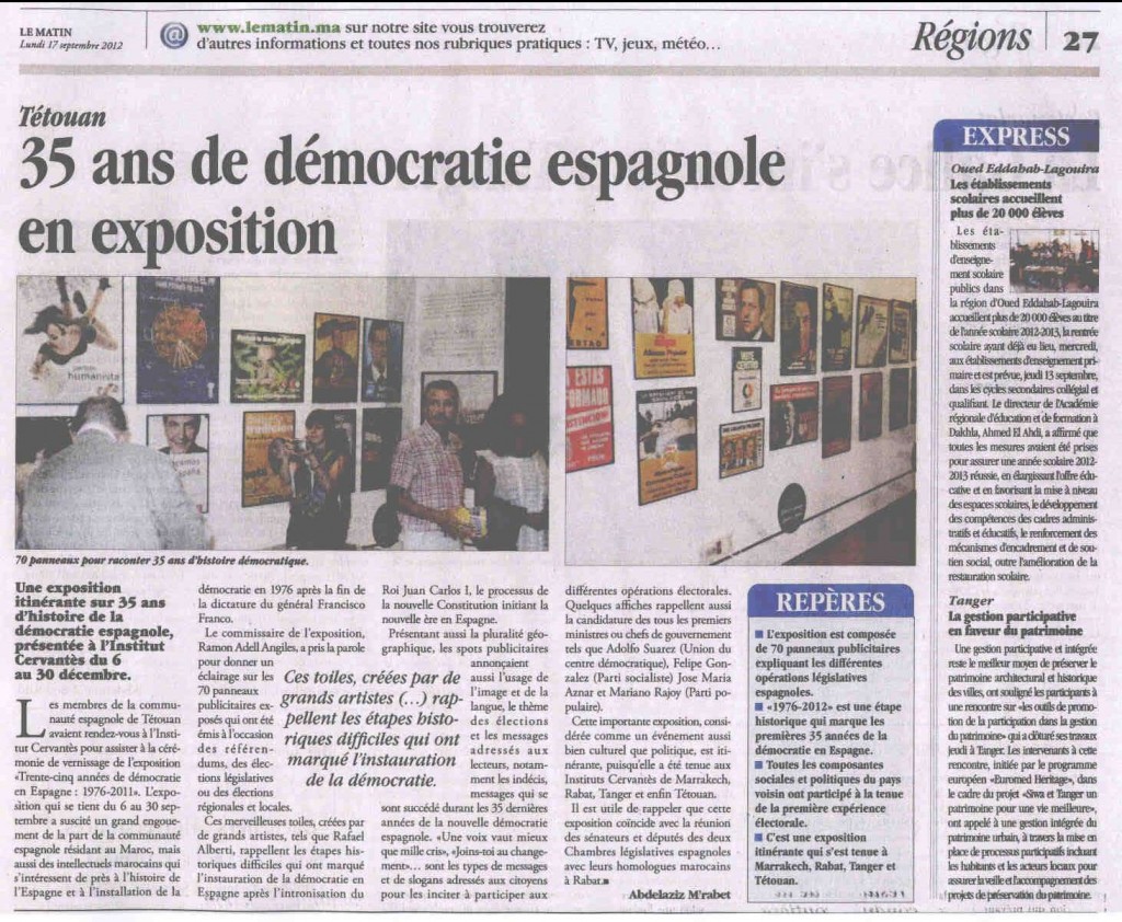 Reseña de la exposición en la prensa local