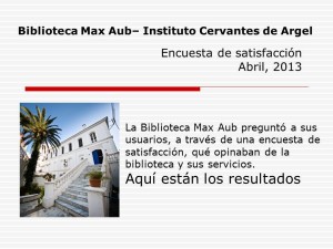 Conclusiones de la encuesta de satisfacción e usuarios de la biblioteca Max Aub Argel