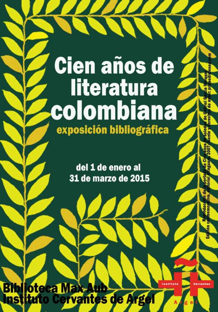 Portada exposicion literatura colombiana 2015 Cervantes Argel