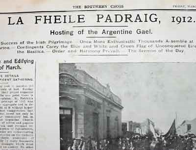 Portada de ‘The Southern Cross’, periódico fundado por emigrantes irlandeses que apareció el 17 de marzo 1912, día de San Patricio