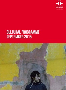 Programa cultural septiembre 2015 Instituto Cervantes de Londres - September 2015 cultural programme Instituto Cervantes London