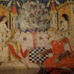 [Fotografía]. Detalle de las pinturas de la Sala de los Reyes o Sala de la Justicia, en el Palacio de los Leones. Patronato de la Alhambra y Generalife (Granada).