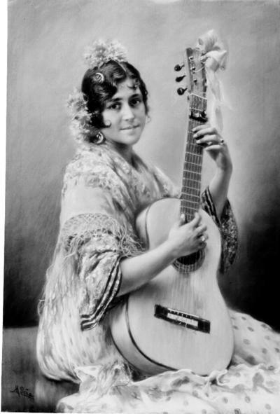 Mujer con guitarra Casa Moreno. Archivo de Arte Español (1893-1953) Ministerio de Educación.